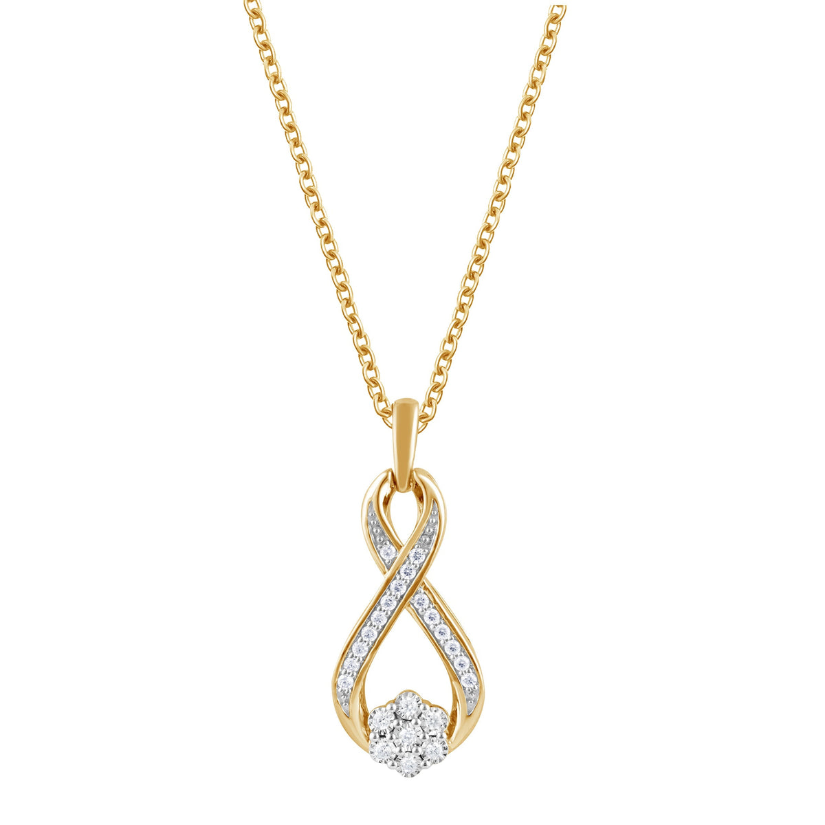 0.25 Carat Lab Grown Diamond Twisted Pendant Necklace  | Ashley Stewart