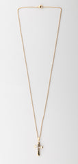 0.25 Carat Lab Grown Diamond Cross Pendant Necklace In Yellow Gold Pla  | Ashley Stewart