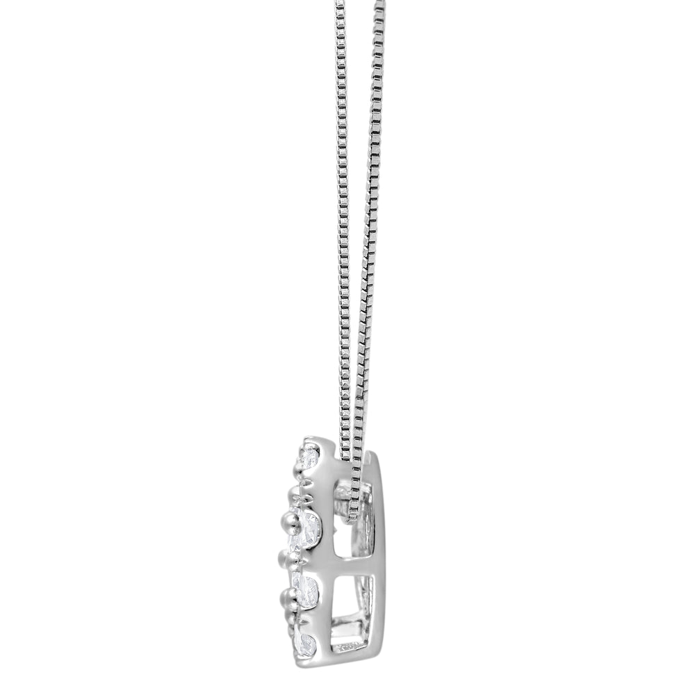 0.50 Carat Lab Grown Diamond Heart Pendant Necklace In Sterling Silver  | Ashley Stewart