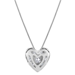 0.50 Carat Lab Grown Diamond Heart Pendant Necklace In Sterling Silver  | Ashley Stewart