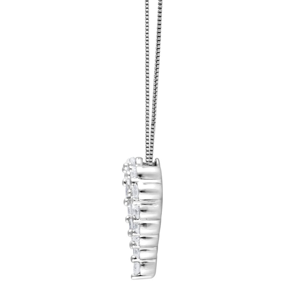 0.25 Carat Heart Lab Grown Diamond Pendant Necklace In Sterling Silver  | Ashley Stewart