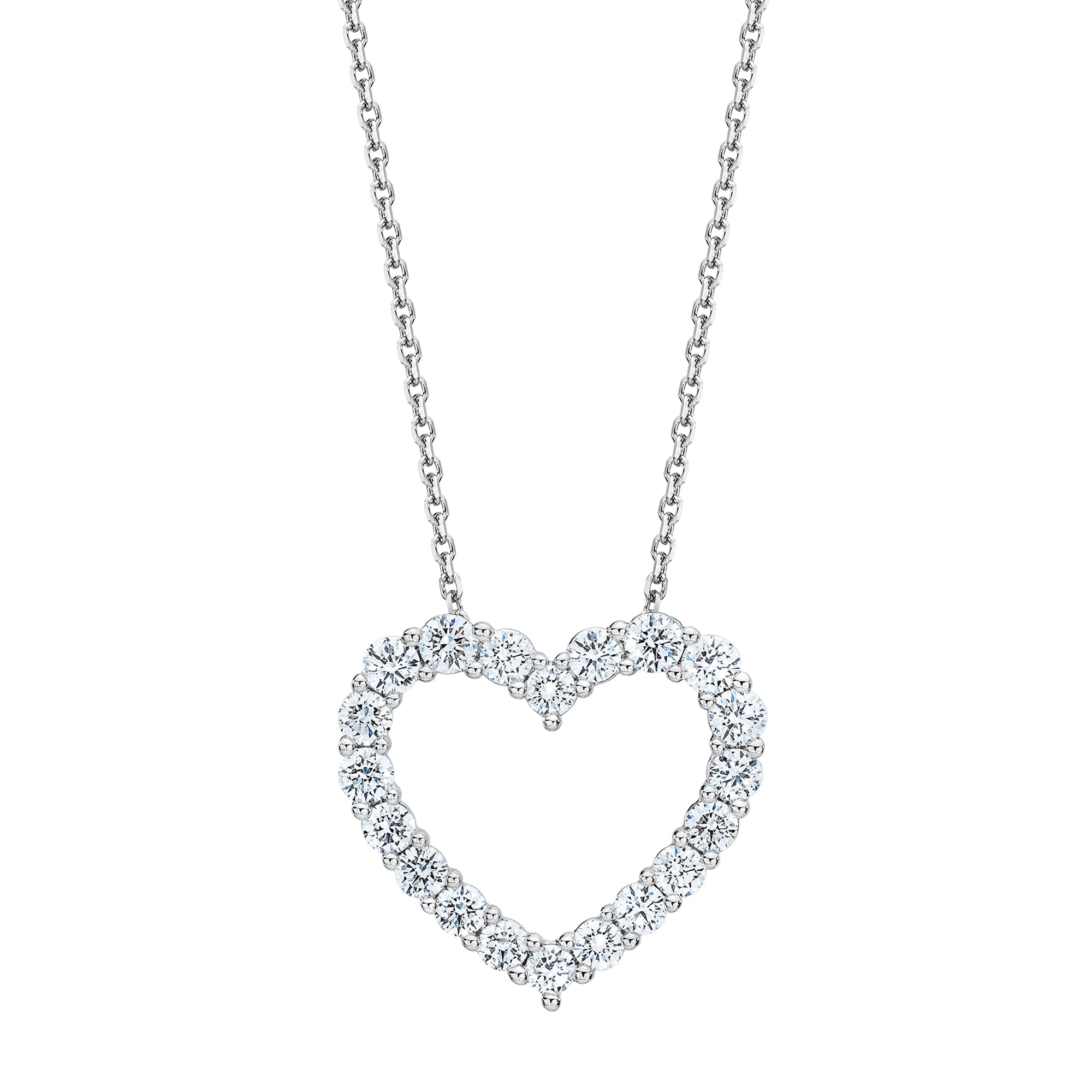 1 Carat Lab Grown Sterling Silver Diamond Heart Pendant Necklace  | Ashley Stewart