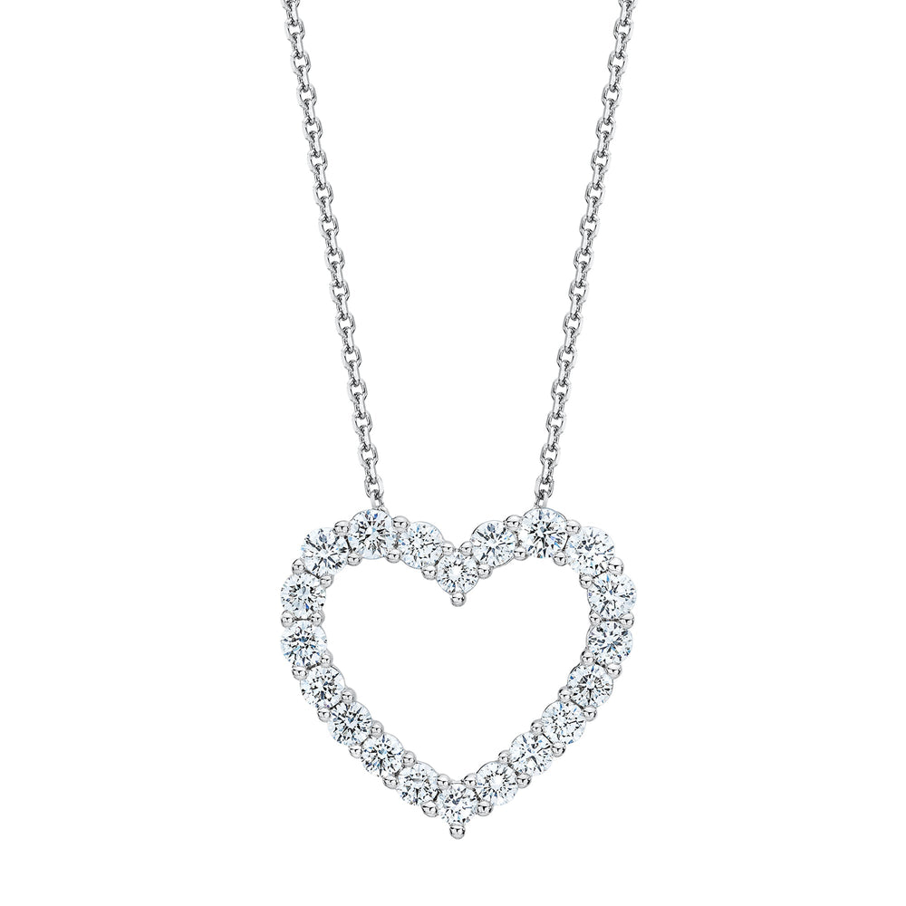 1 Carat Lab Grown Sterling Silver Diamond Heart Pendant Necklace  | Ashley Stewart