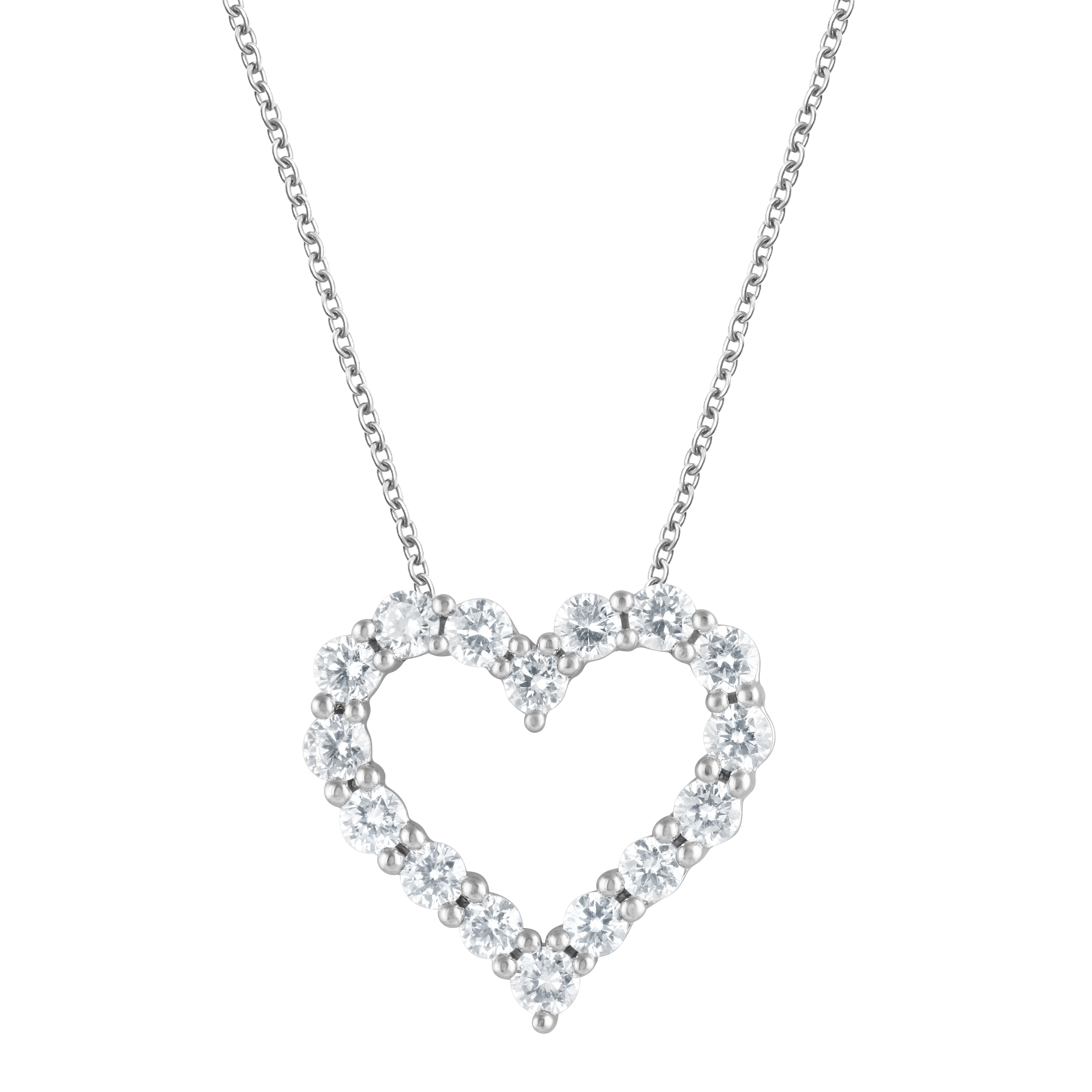 1 Carat Lab Grown Diamond Heart Sterling Silver Necklace  | Ashley Stewart