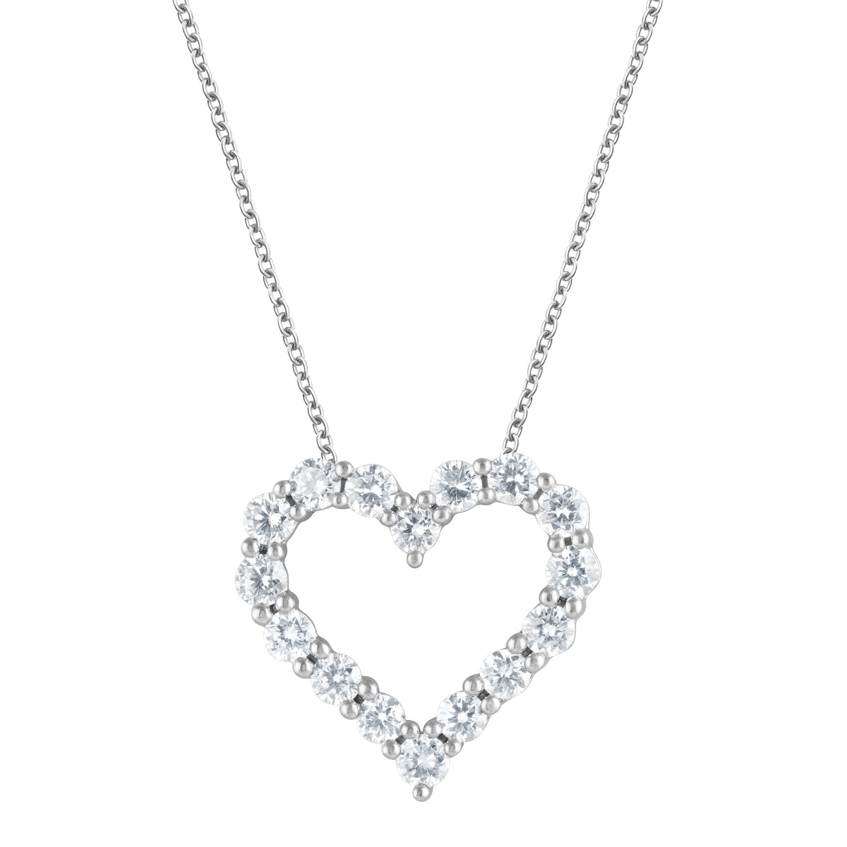 1 Carat Lab Grown Diamond Heart Sterling Silver Necklace  | Ashley Stewart