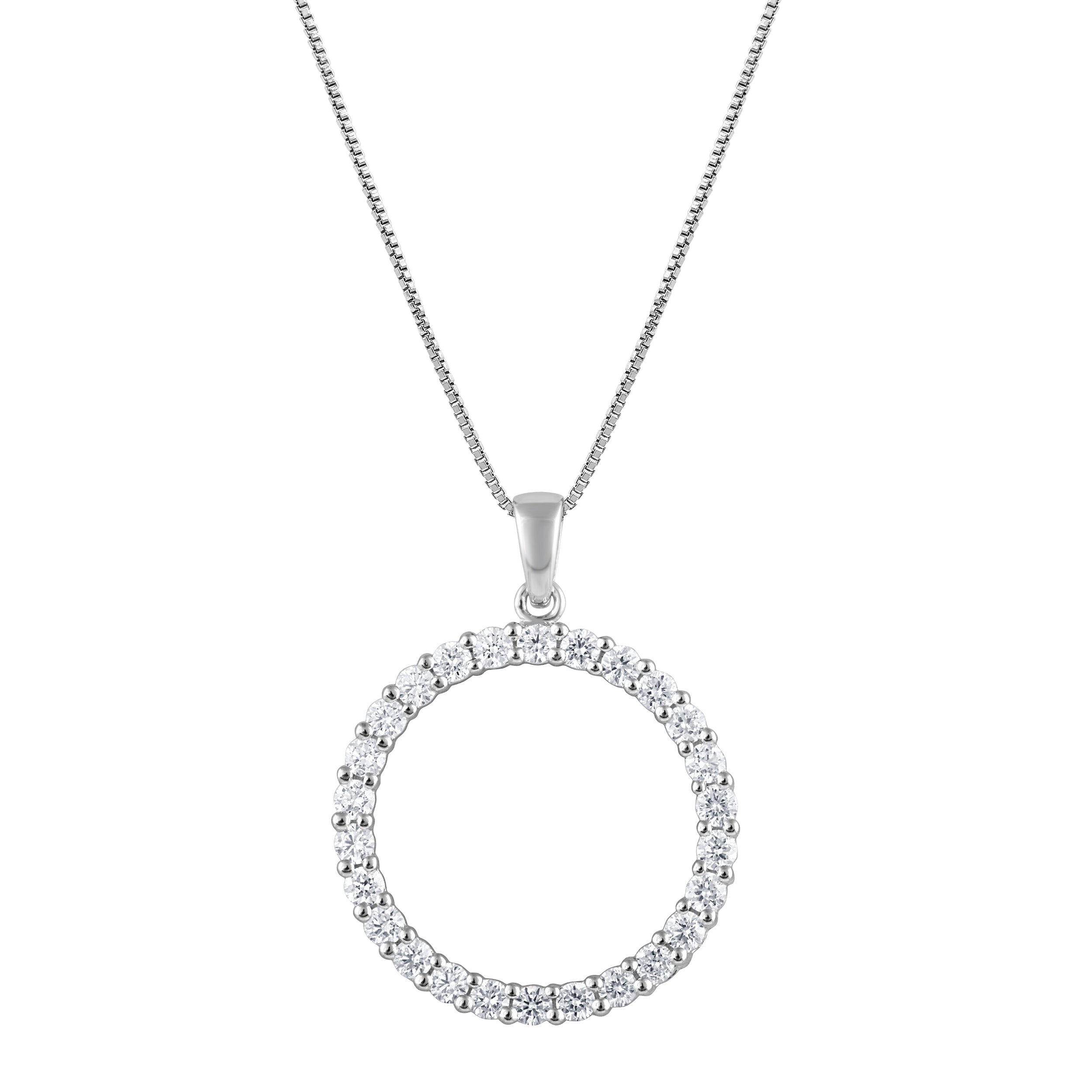 0.33 Carat Lab Grown Diamond Circle Of Life Pendant Necklace in Sterli  | Ashley Stewart