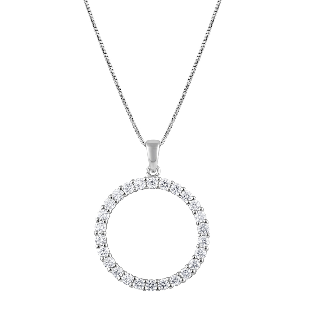 0.33 Carat Lab Grown Diamond Circle Of Life Pendant Necklace in Sterli  | Ashley Stewart
