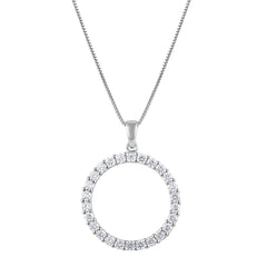 0.33 Carat Lab Grown Diamond Circle Of Life Pendant Necklace in Sterli  | Ashley Stewart