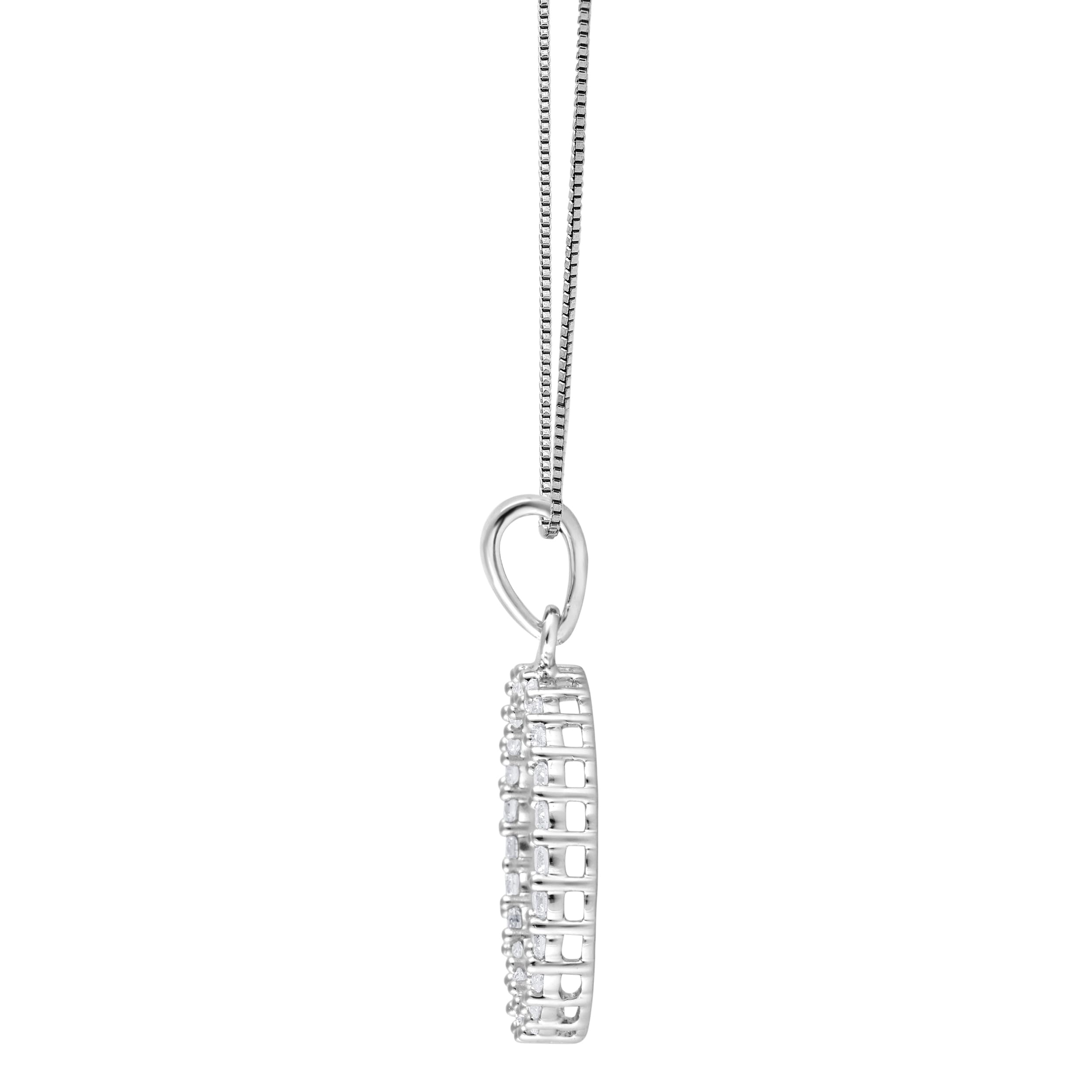 0.33 Carat Lab Grown Diamond Circle Of Life Pendant Necklace in Sterli  | Ashley Stewart