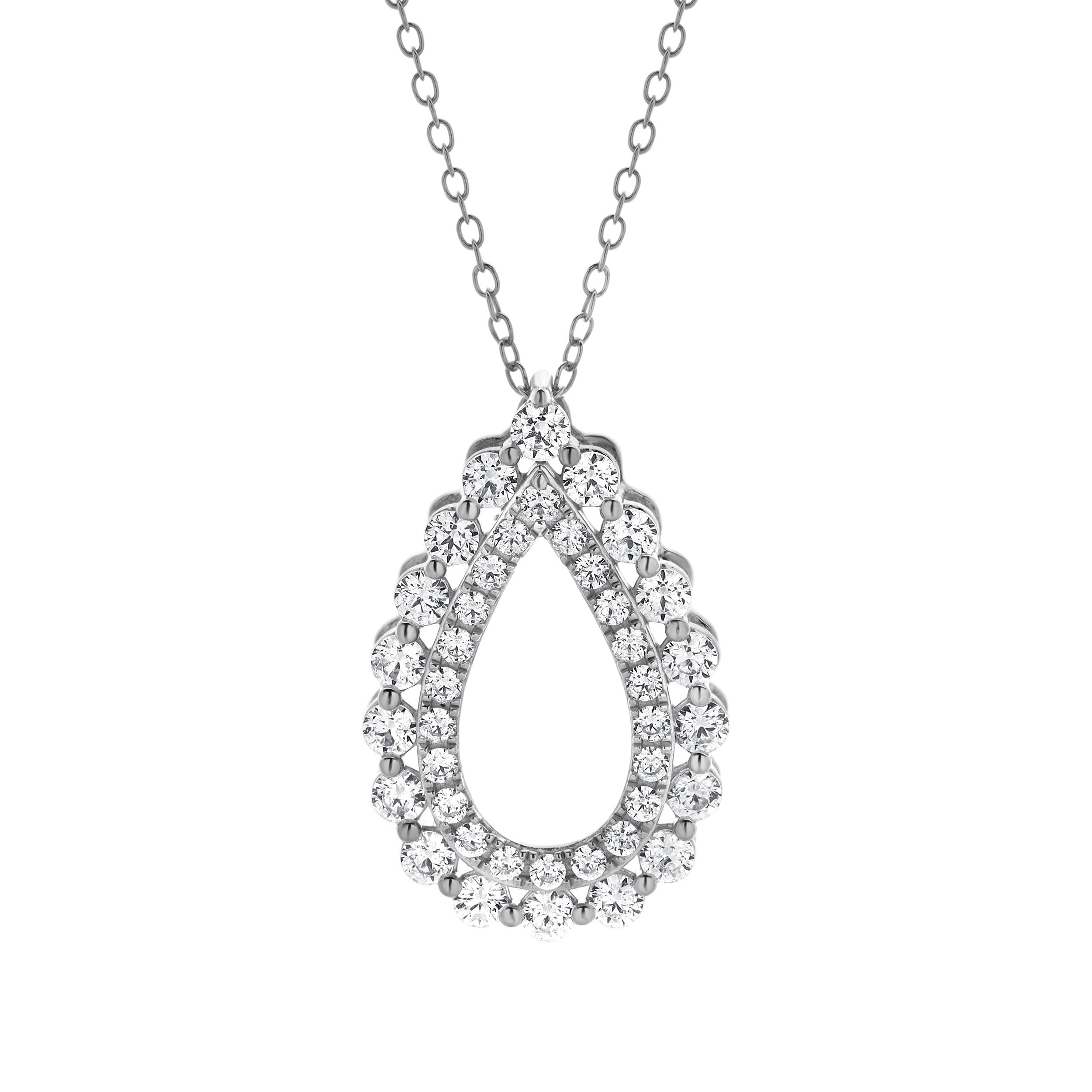 1 Carat Lab Grown Diamond Teardrop Pendant Necklace  | Ashley Stewart