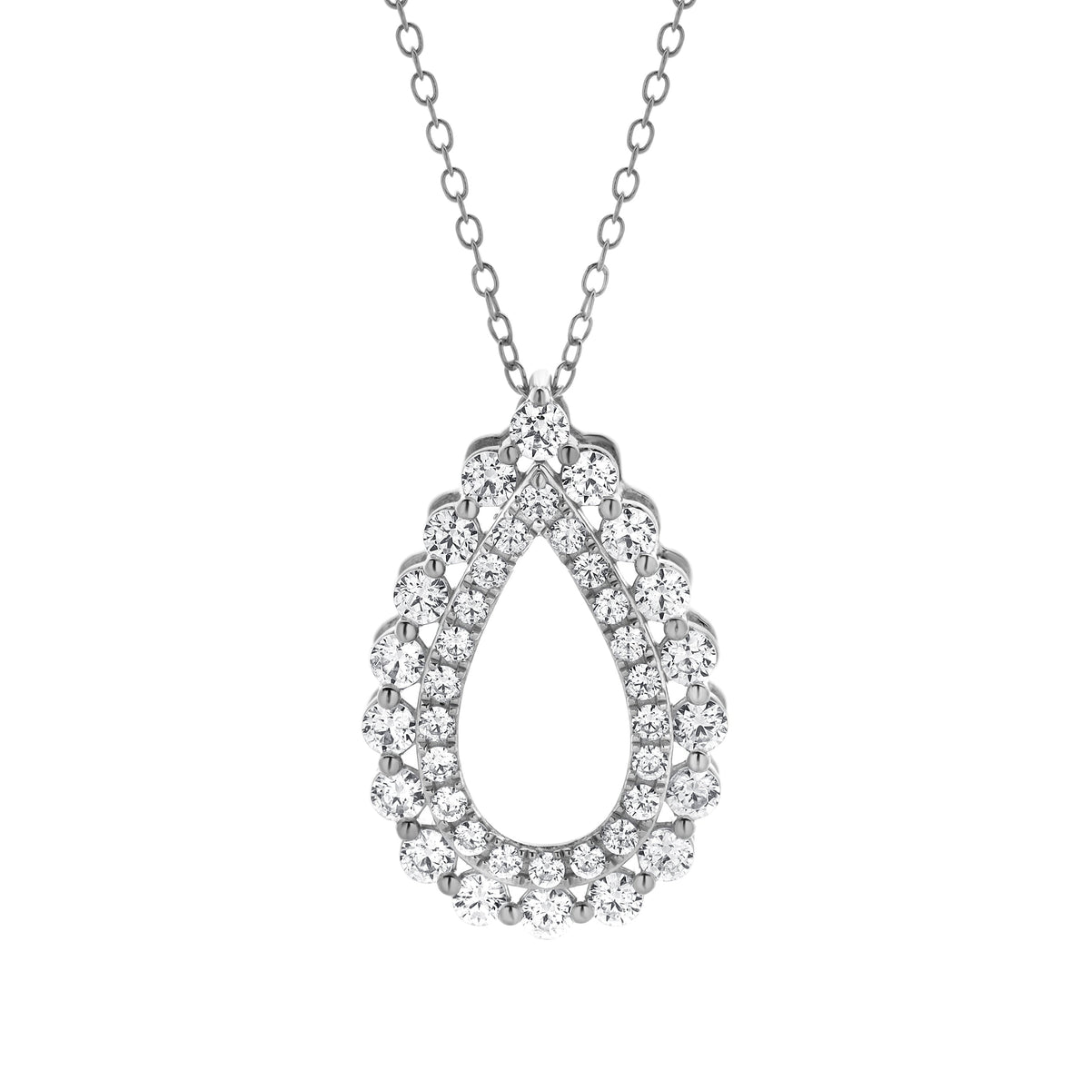 1 Carat Lab Grown Diamond Teardrop Pendant Necklace  | Ashley Stewart