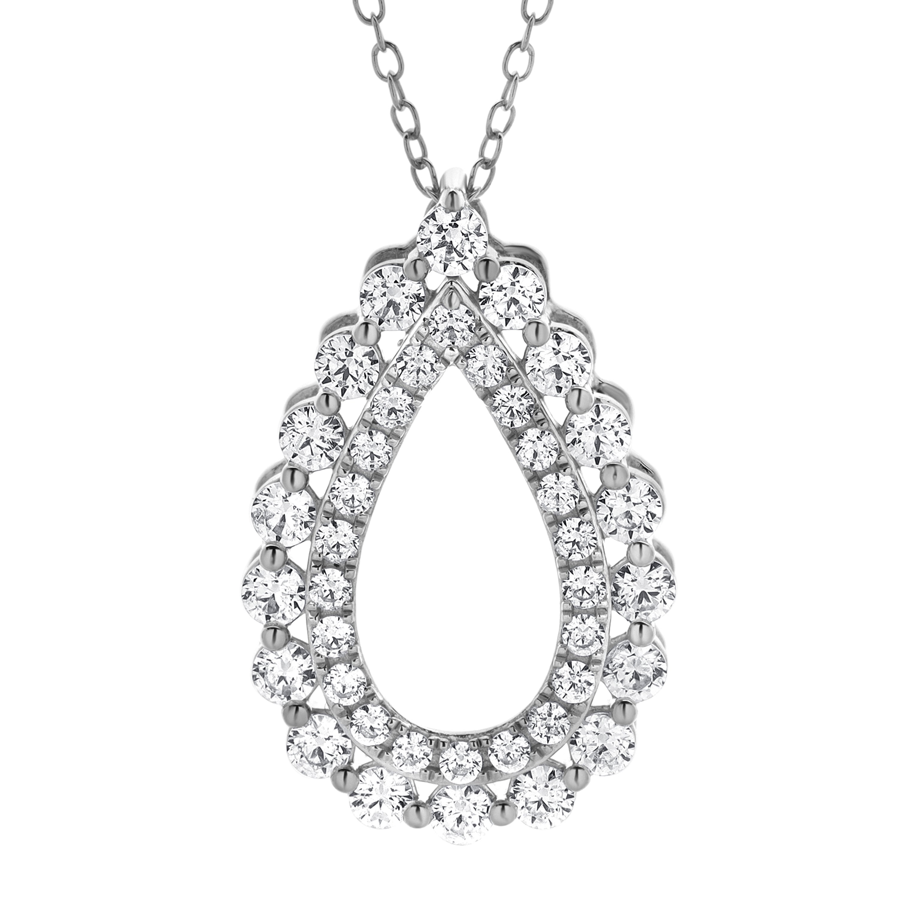 1 Carat Lab Grown Diamond Teardrop Pendant Necklace  | Ashley Stewart