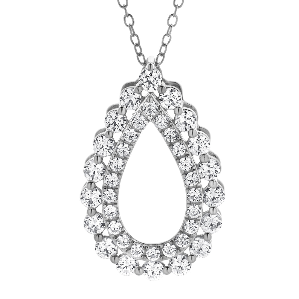 1 Carat Lab Grown Diamond Teardrop Pendant Necklace  | Ashley Stewart