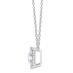 1 Carat Lab Grown Square Cluster Diamond Pendant Necklace In Sterling   | Ashley Stewart