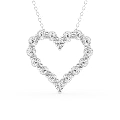 2 Carat Round Lab Grown Diamond Heart Pendant Necklace In Sterling Sil White | Ashley Stewart