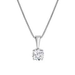 0.60 Carat Lab Grown Round Solitaire Diamond Pendant Necklace In Sterl  | Ashley Stewart