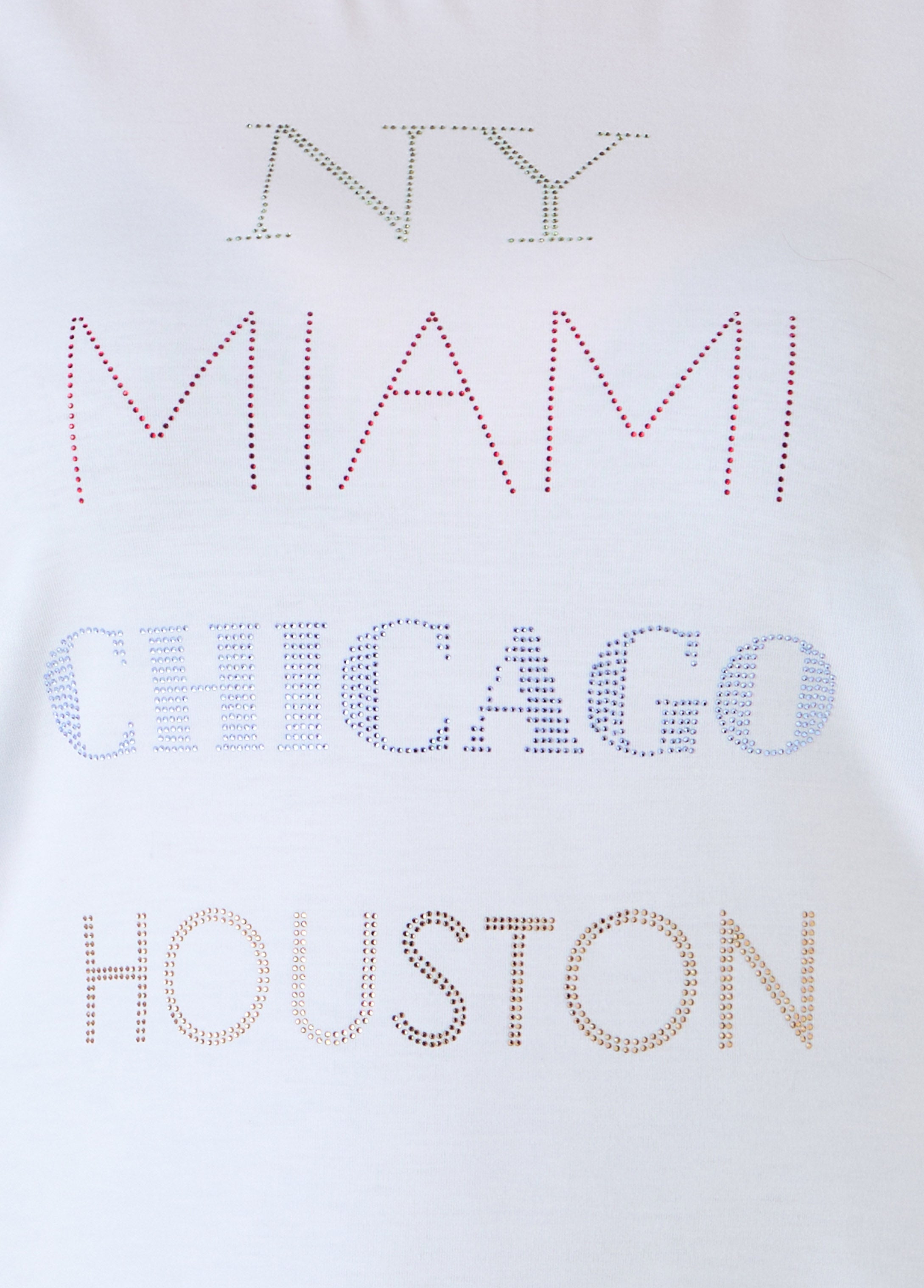 New York Miami Chicago Houston Tee White | Ashley Stewart