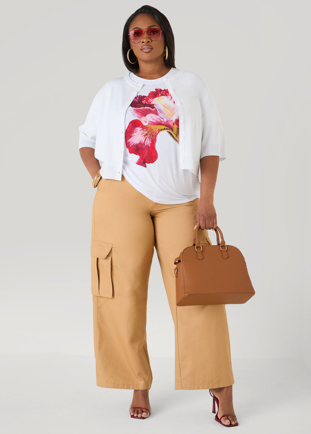 Floral Jersey Graphic Tee White | Ashley Stewart