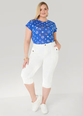 NY To LA Printed Tee Victoria Blue | Ashley Stewart