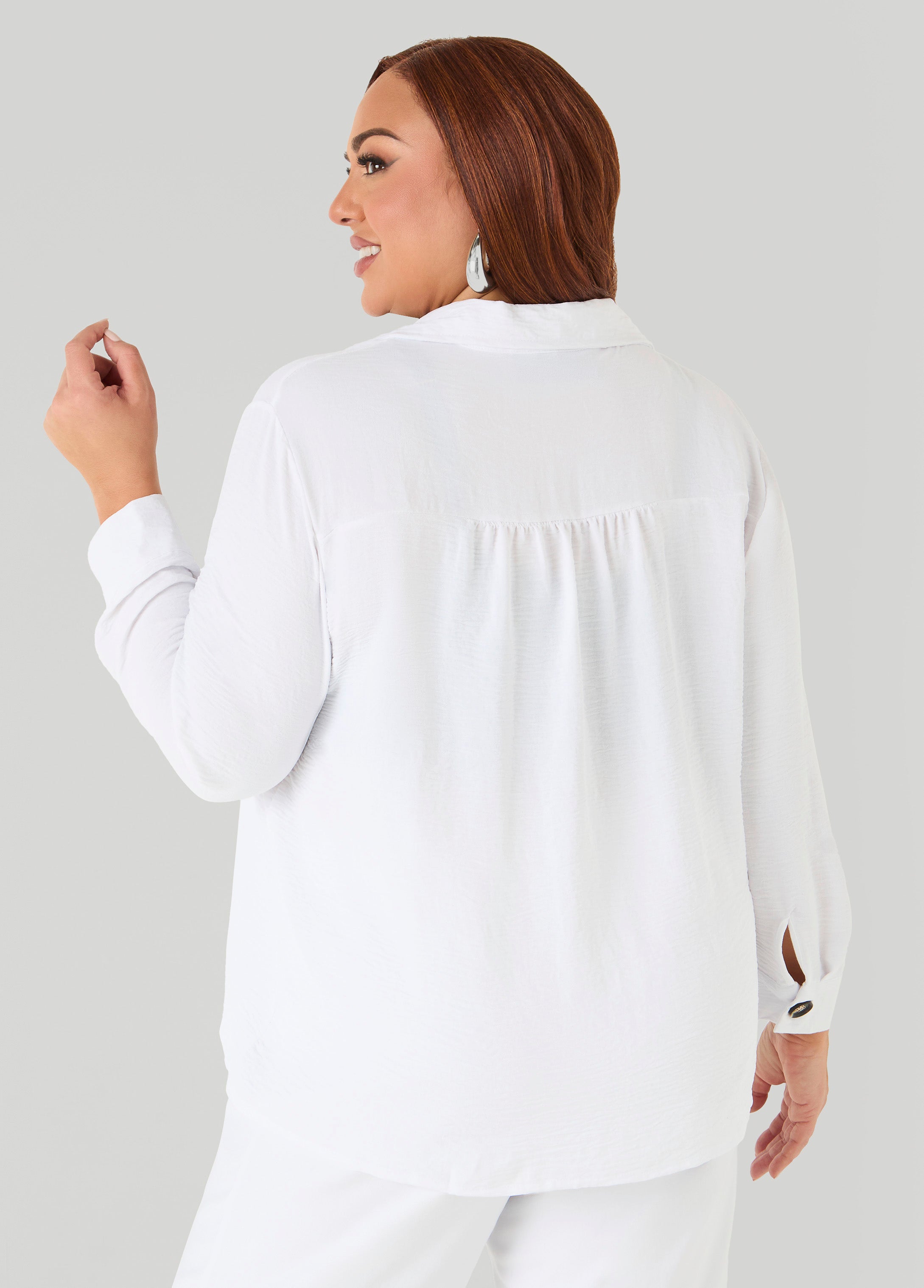 Textured Collared Shirt Light Pastel Blue | Ashley Stewart