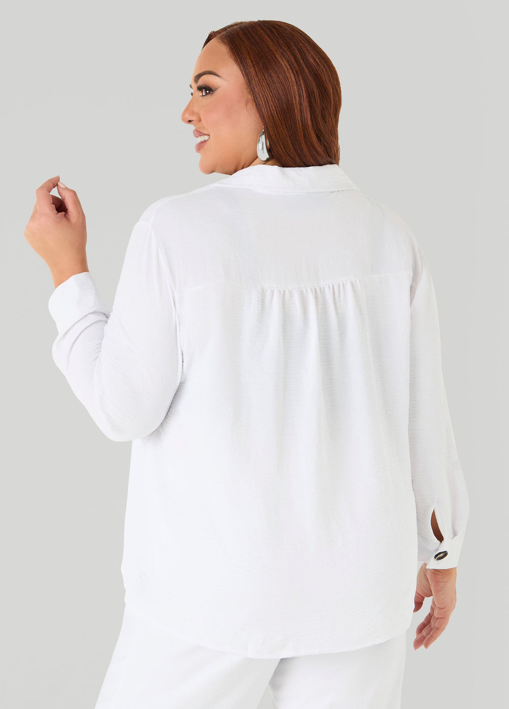 Textured Collared Shirt Light Pastel Blue | Ashley Stewart