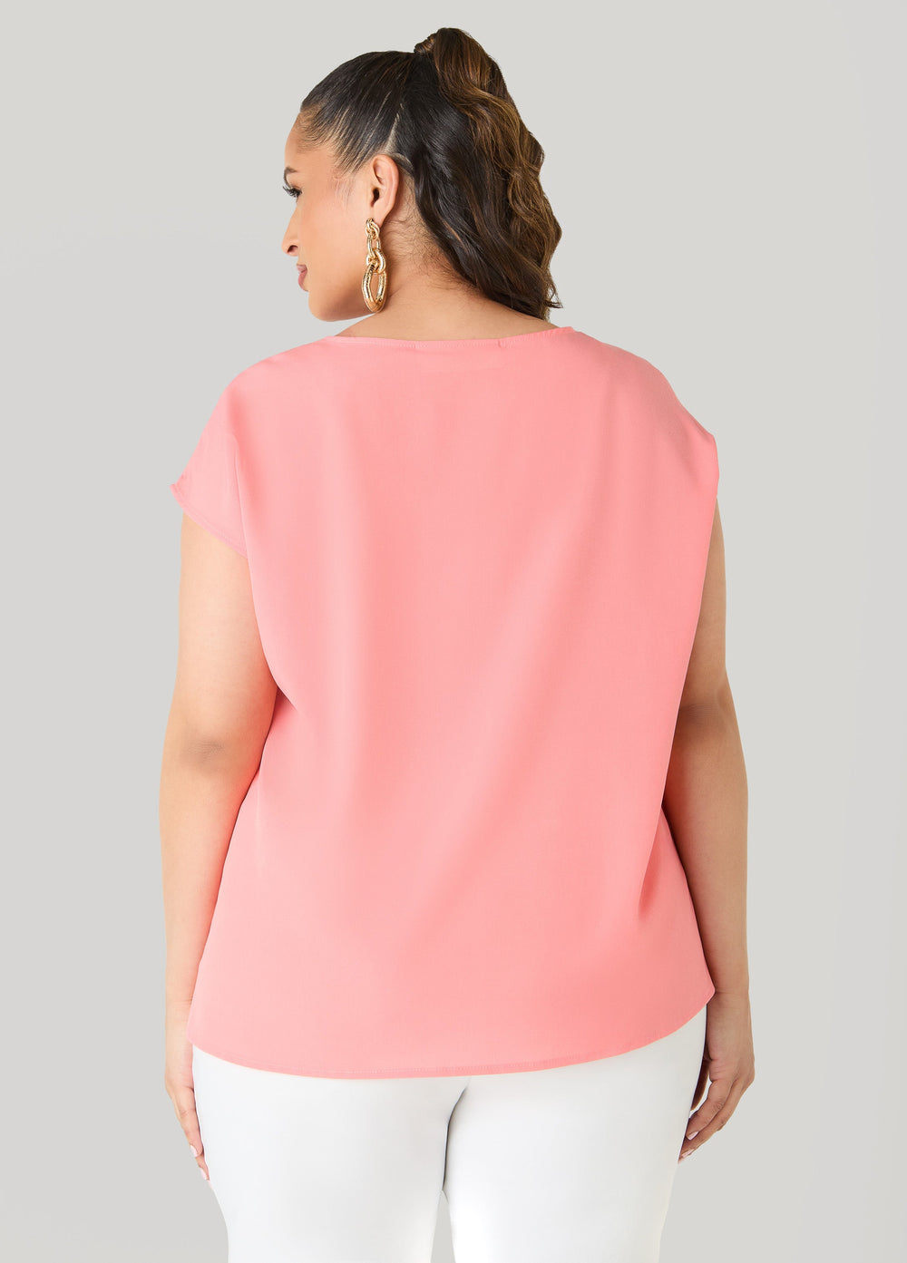 Embellished Crepe Top Blue | Ashley Stewart