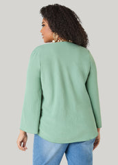 Textured Cowl Neck Blouse Pink | Ashley Stewart
