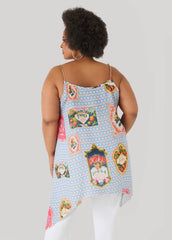 Chain Trimmed Printed Top Multi | Ashley Stewart