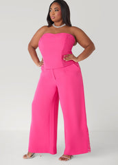 Strapless Lace Paneled Bustier Beetroot Purple | Ashley Stewart