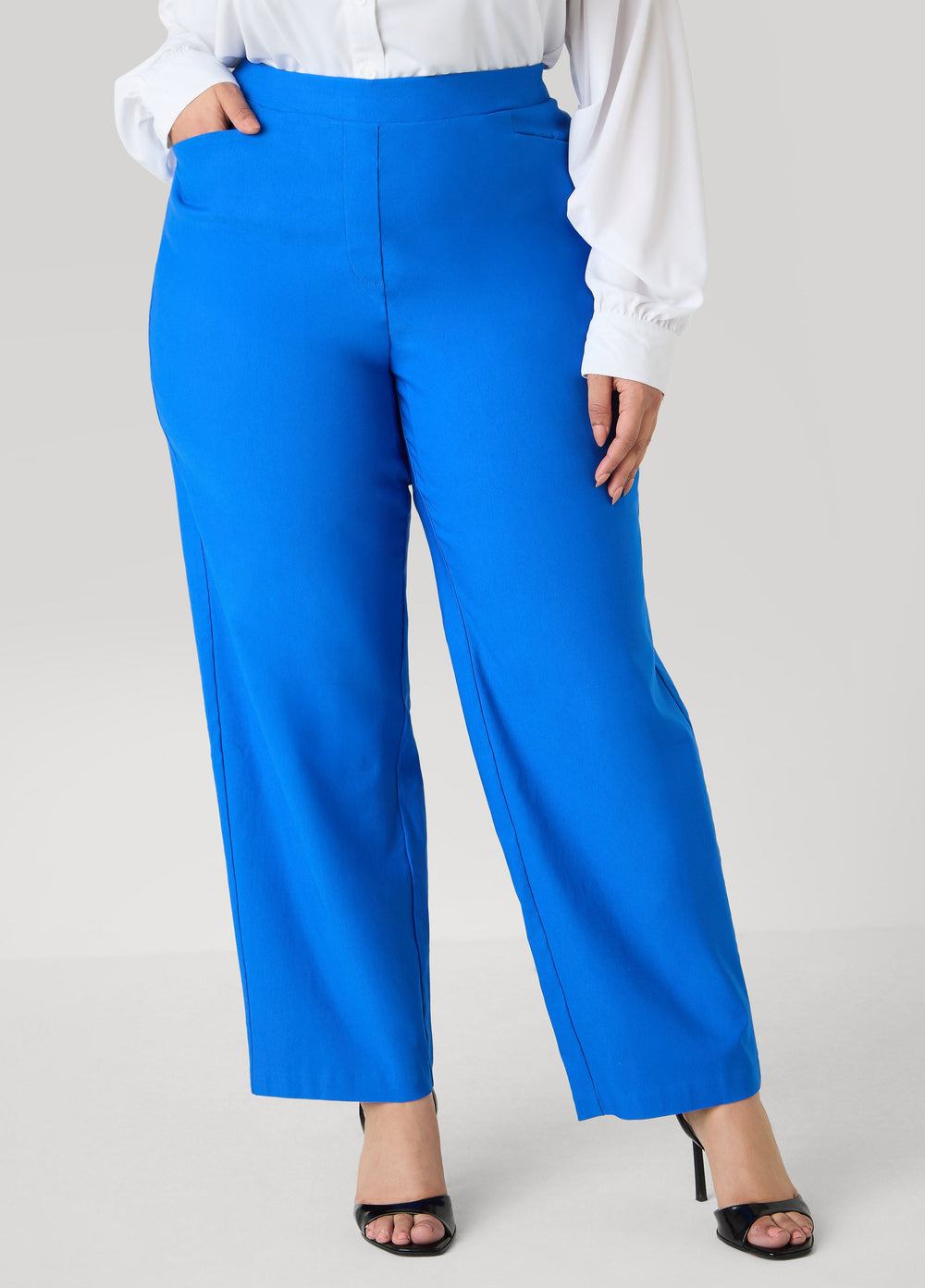 Millennium High Waist Trousers Victoria Blue | Ashley Stewart