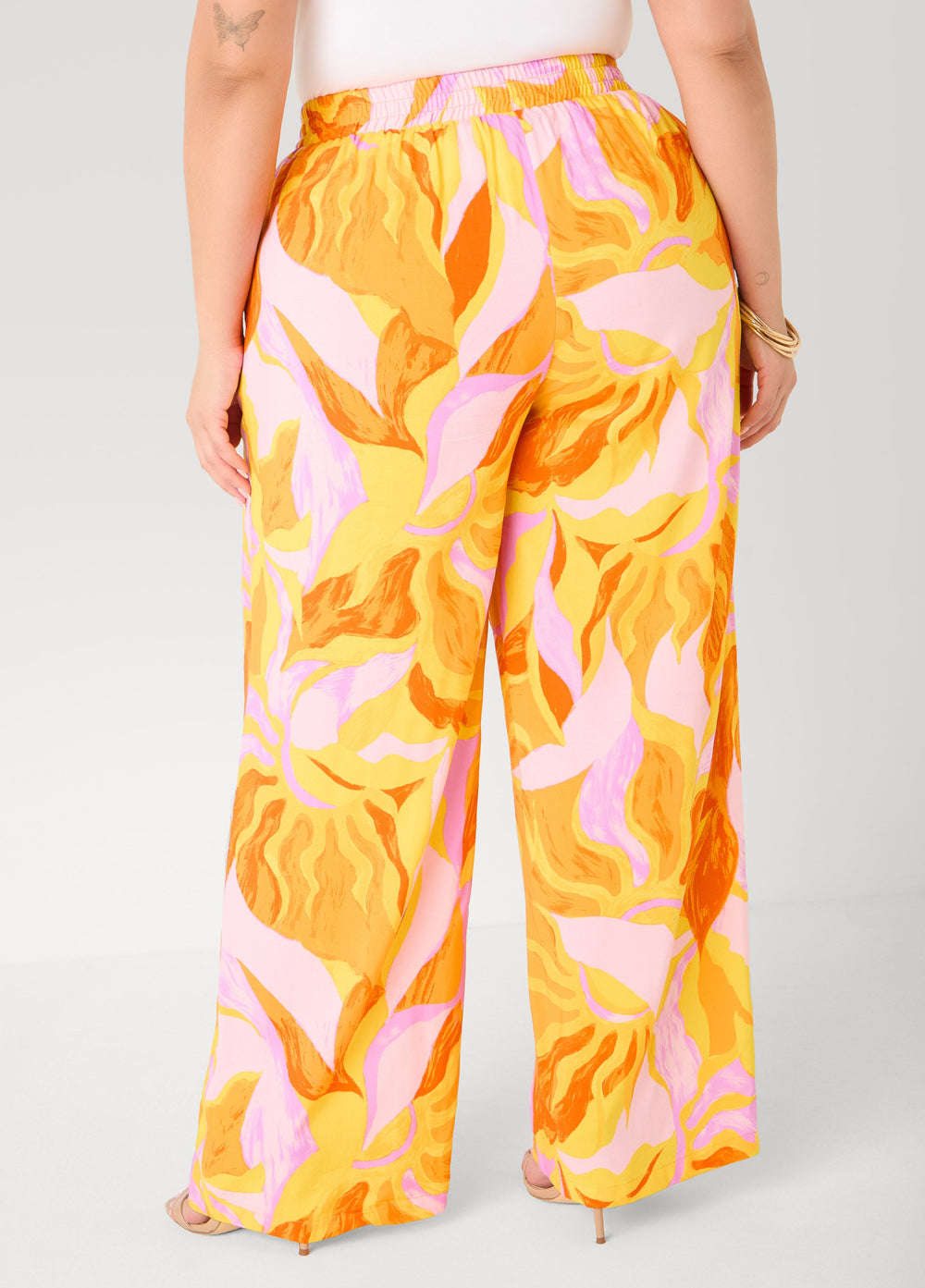 Swirl Print Wide Leg Pants Multi | Ashley Stewart
