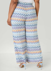Chevron Knit Wide Leg Pants Multi | Ashley Stewart