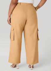 Cargo Wide Leg Pants Iced Coffee | Ashley Stewart