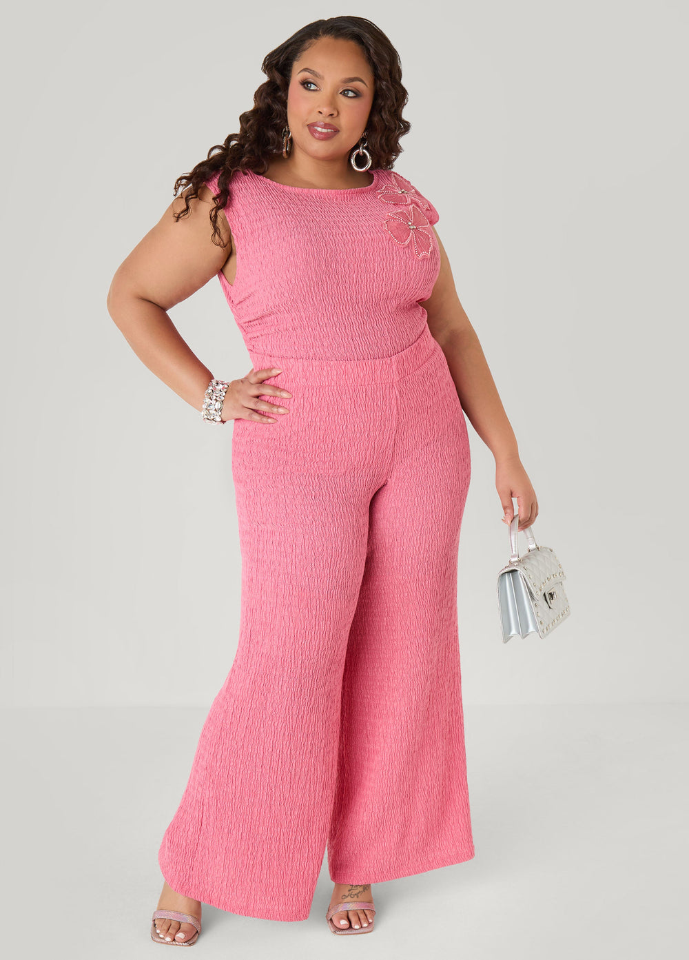 Textured Pull On Pants Confetti | Ashley Stewart