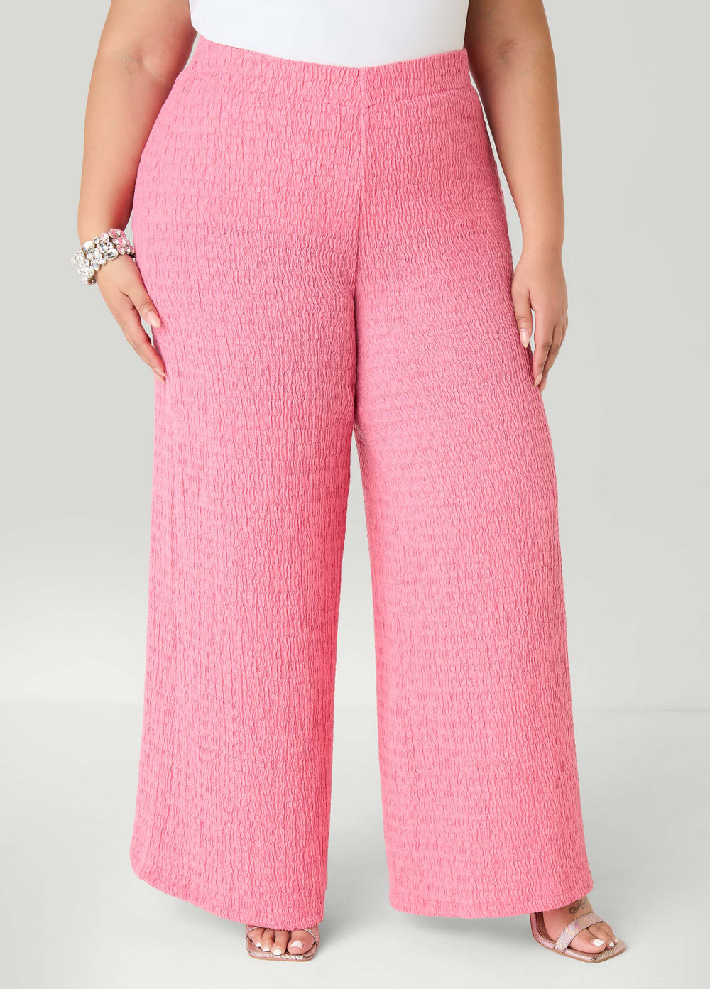 Textured Pull On Pants Confetti | Ashley Stewart