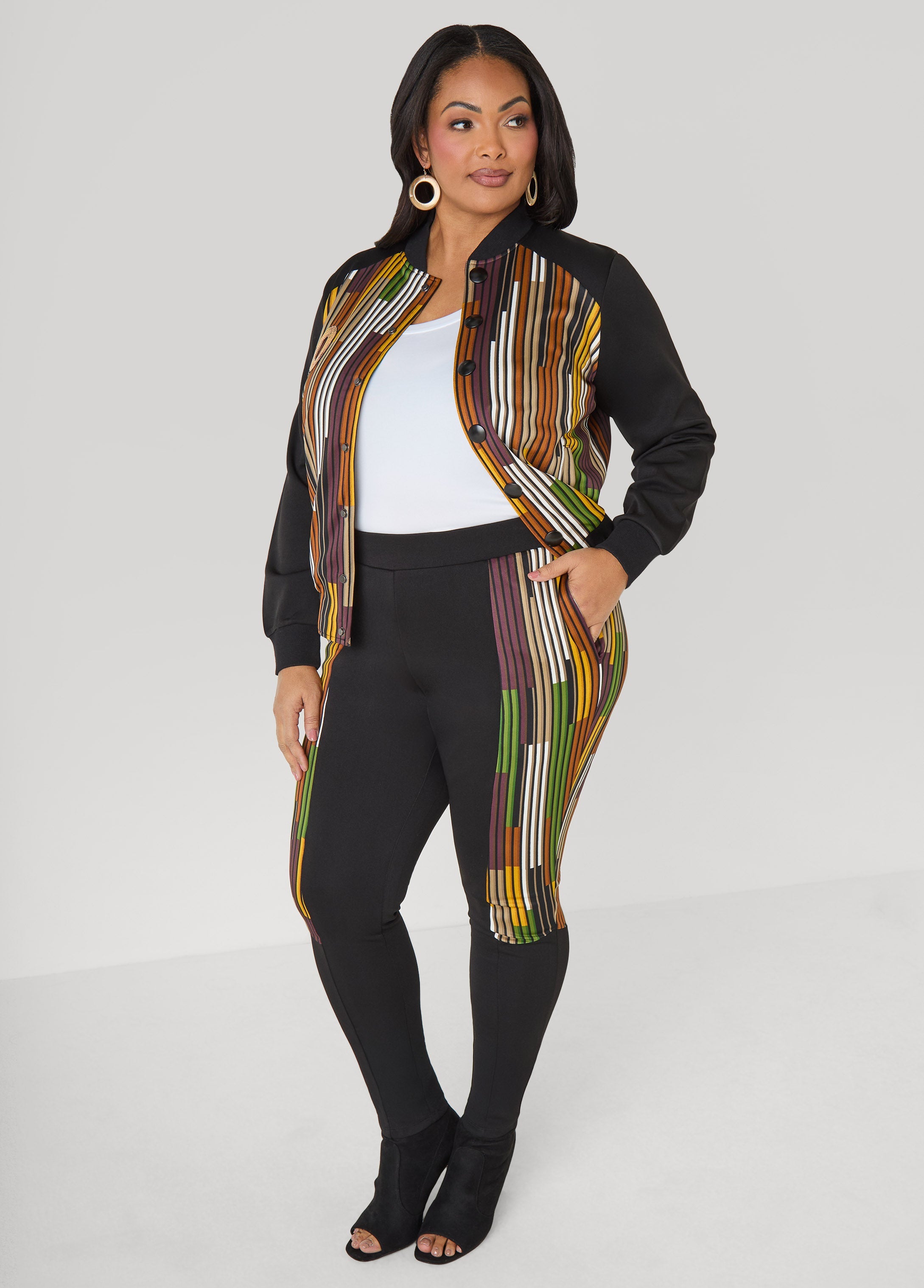 Striped Track Pants Multi | Ashley Stewart