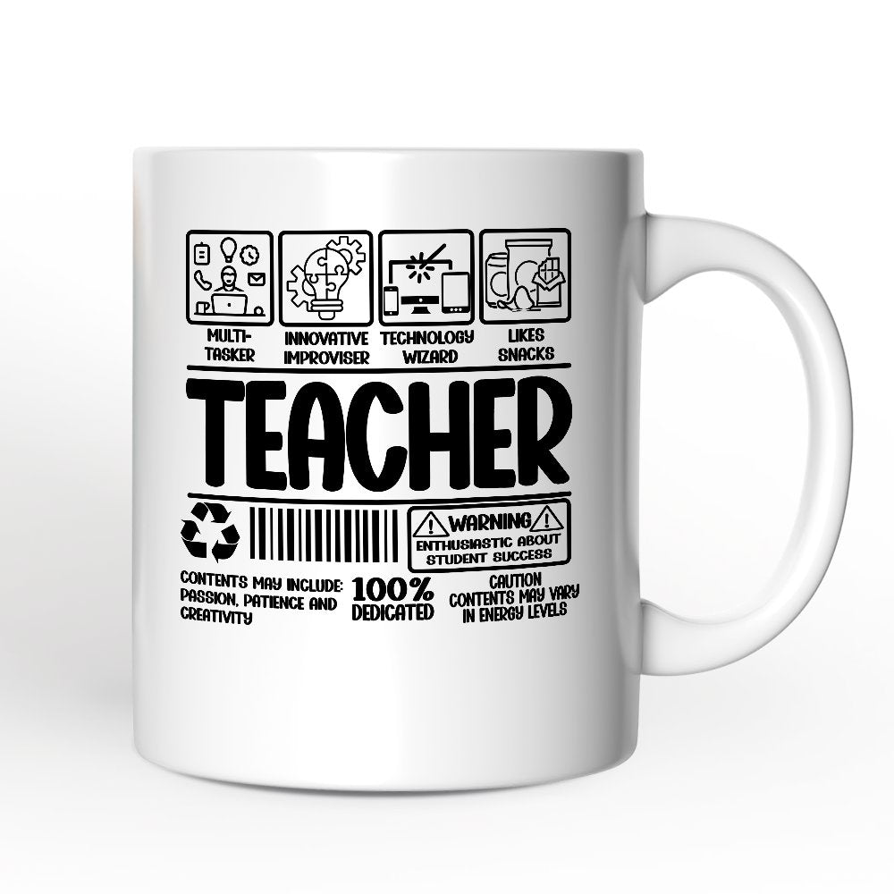 Teacher Barcode Ceramic Mug White | Ashley Stewart