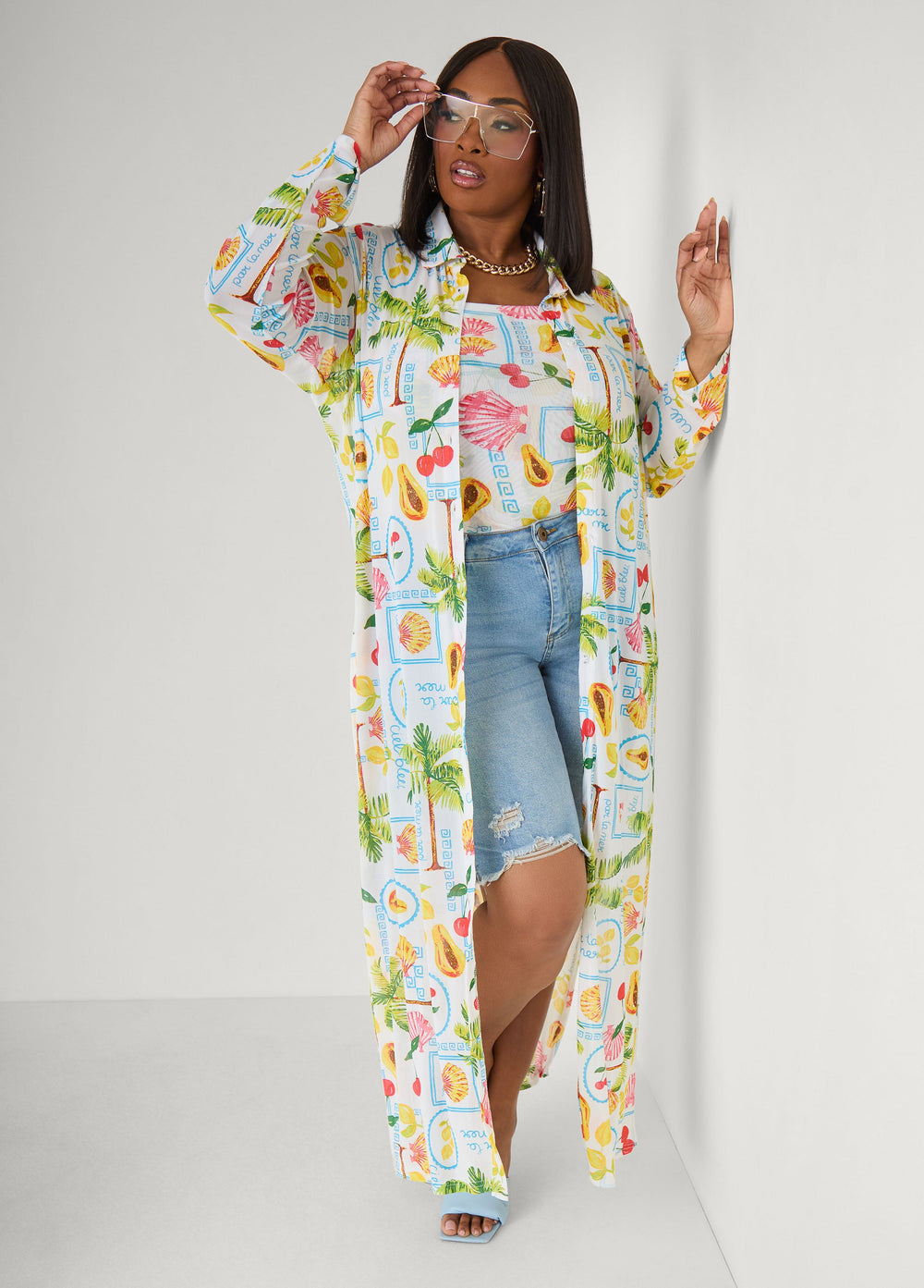 Summer Print Mesh Tube Top Multi | Ashley Stewart