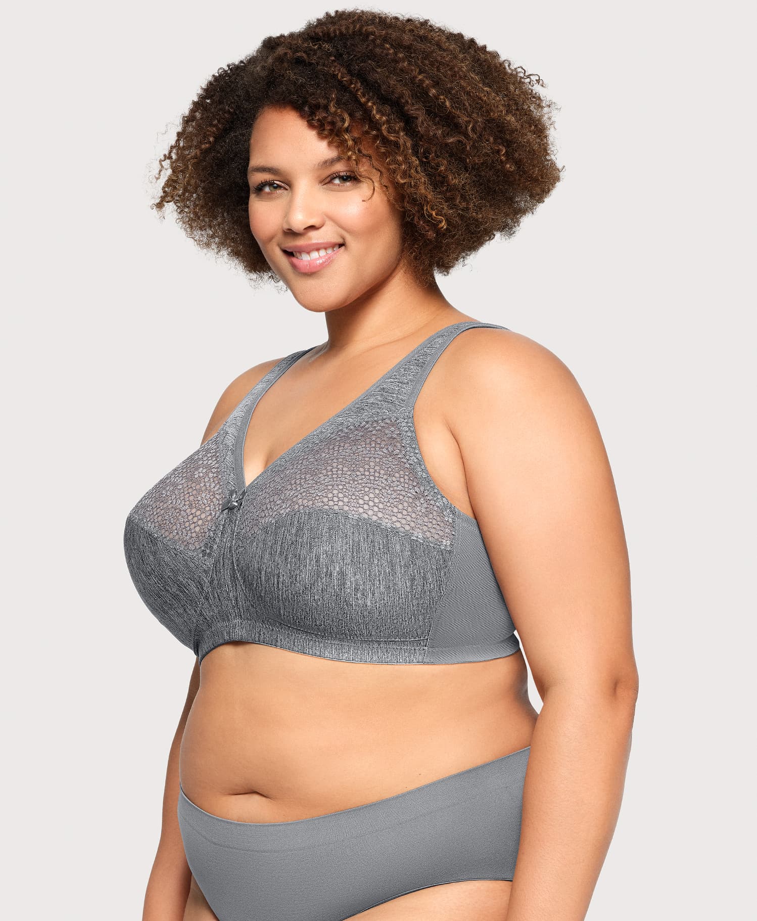 MagicLift Moisture Control Bra Gray Heather | Ashley Stewart