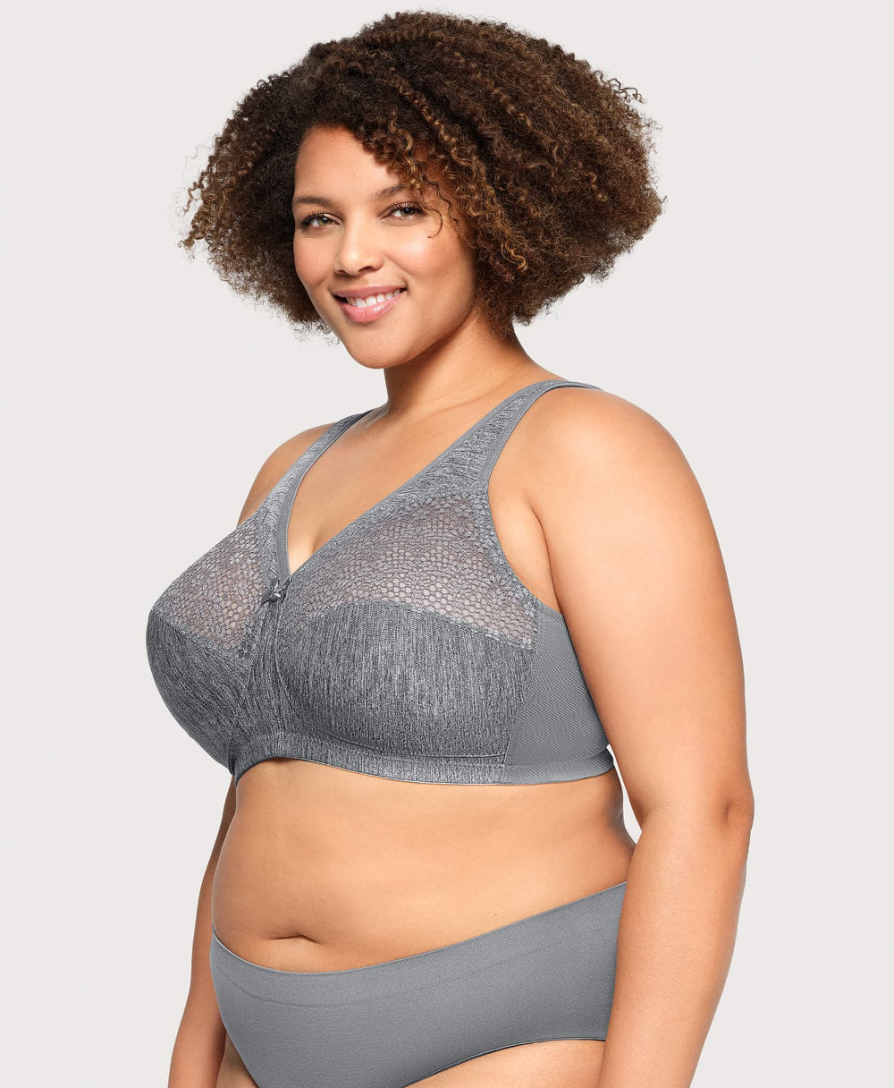 MagicLift Moisture Control Bra Gray Heather | Ashley Stewart