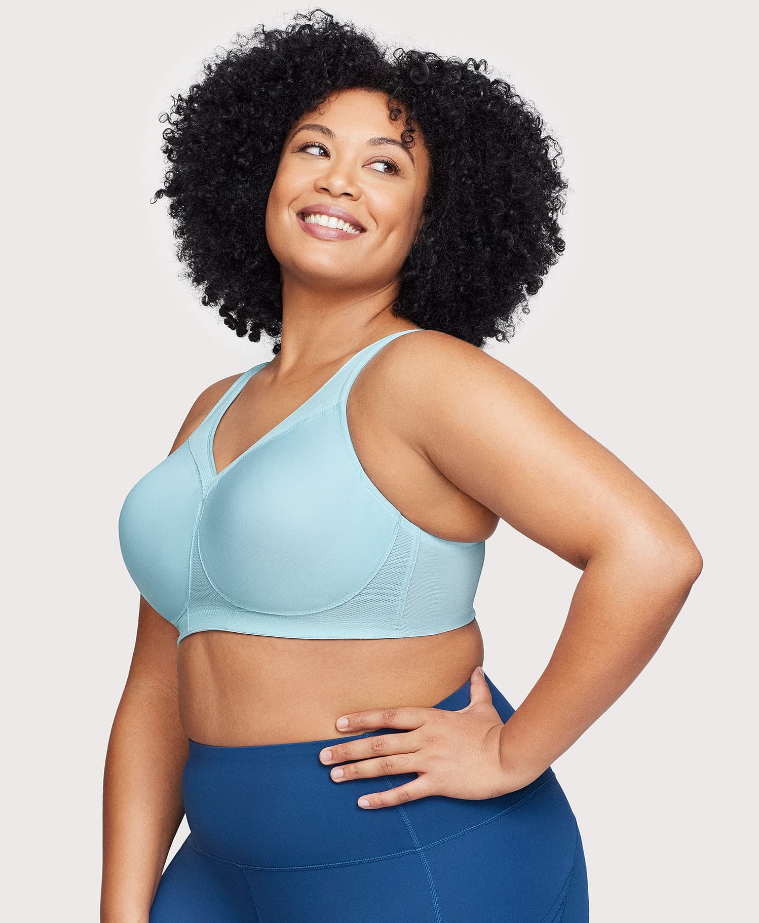 MagicLift Seamless Sports Bra Frosted Frosted Aqua | Ashley Stewart