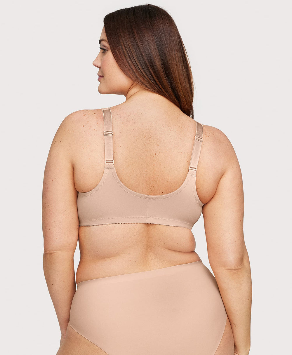 Front-Closure Stretch Lace WonderWire Bra Cafe | Ashley Stewart