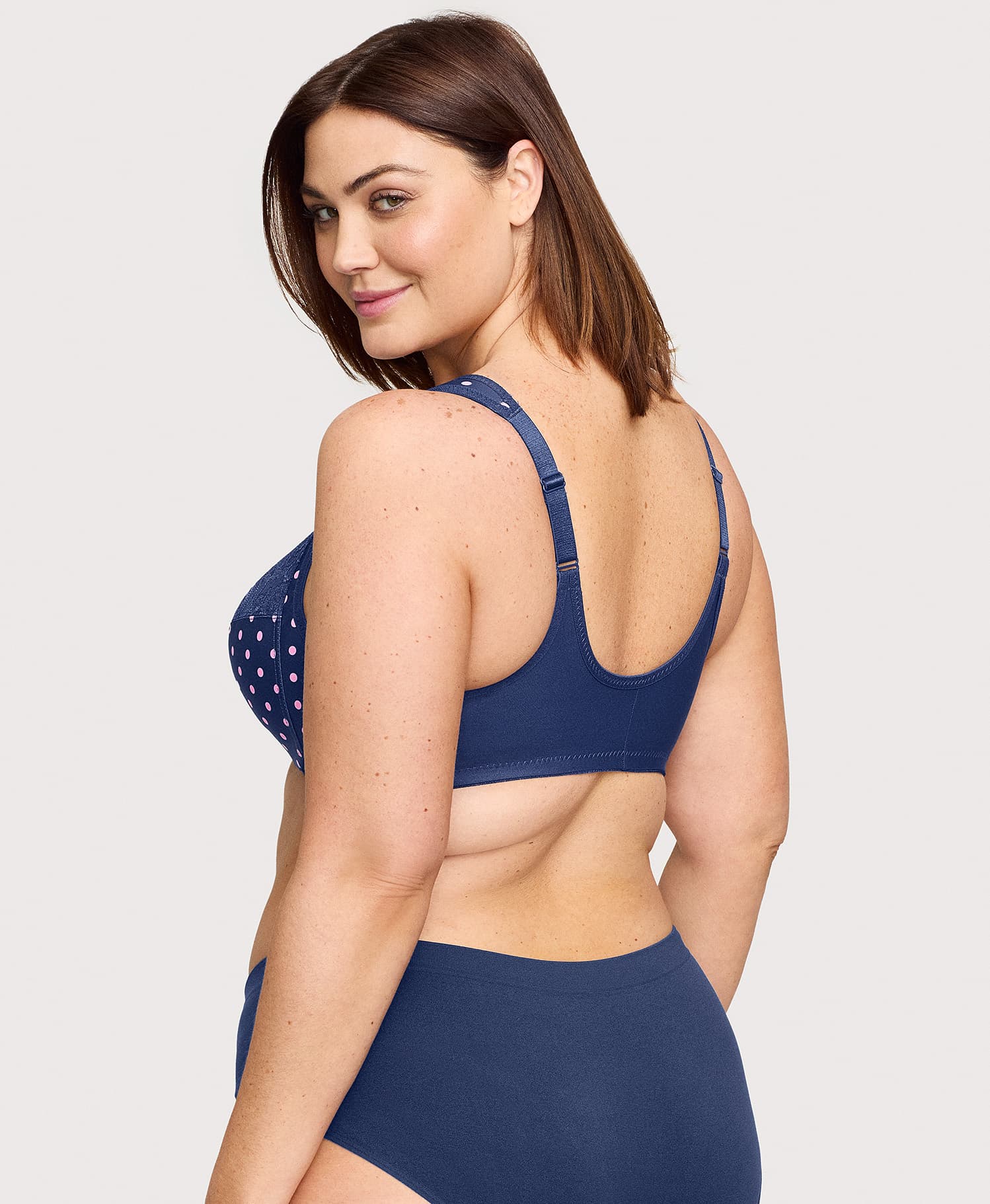 Front-Closure WonderWire Bra Navy Print | Ashley Stewart