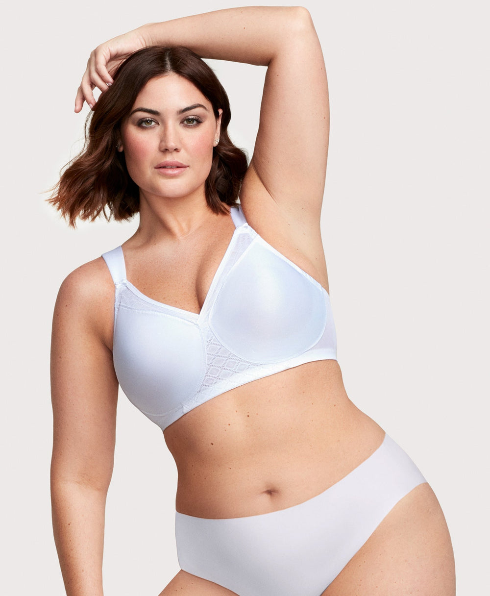 MagicLift Seamless Support T-Shirt Bra White | Ashley Stewart
