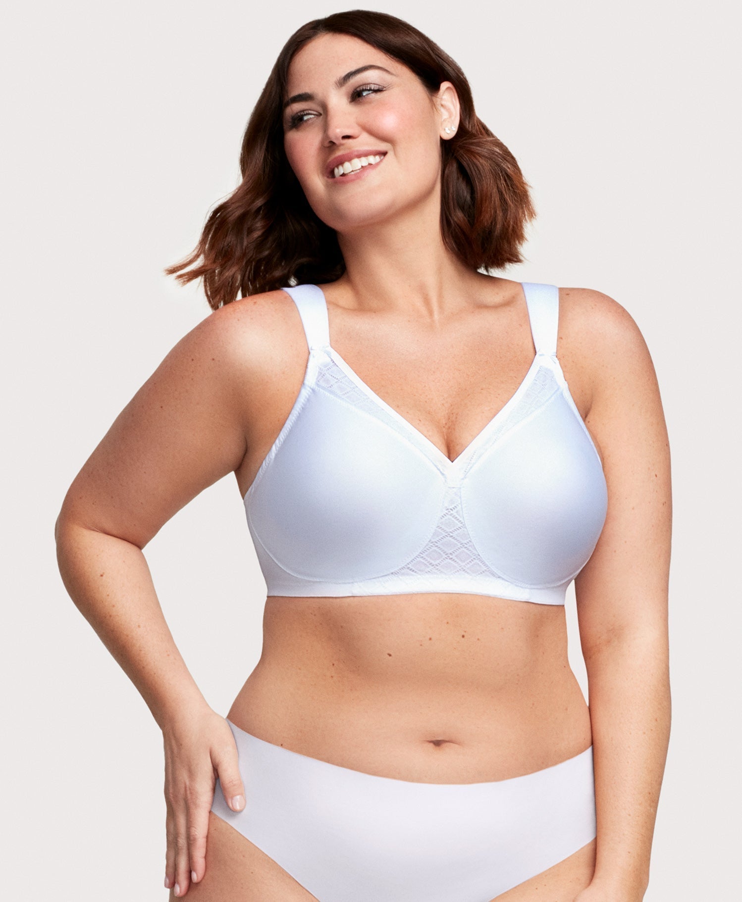 MagicLift Seamless Support T-Shirt Bra White | Ashley Stewart