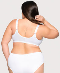 Front-Closure Stretch Lace WonderWire Bra White | Ashley Stewart