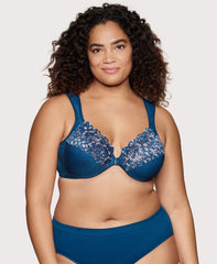 Front-Closure WonderWire Bra Dark Denim | Ashley Stewart