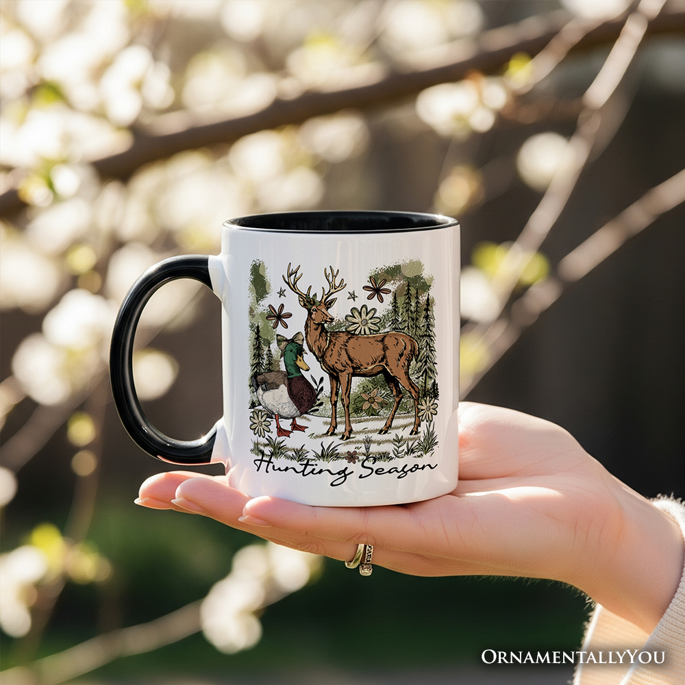 Hunting Season Ceramic Mug White - Black | Ashley Stewart