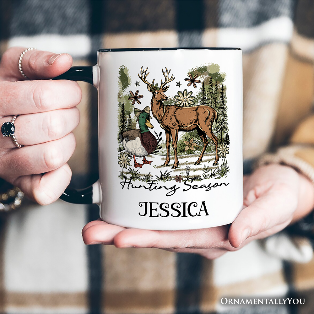 Hunting Season Ceramic Mug White - Black | Ashley Stewart