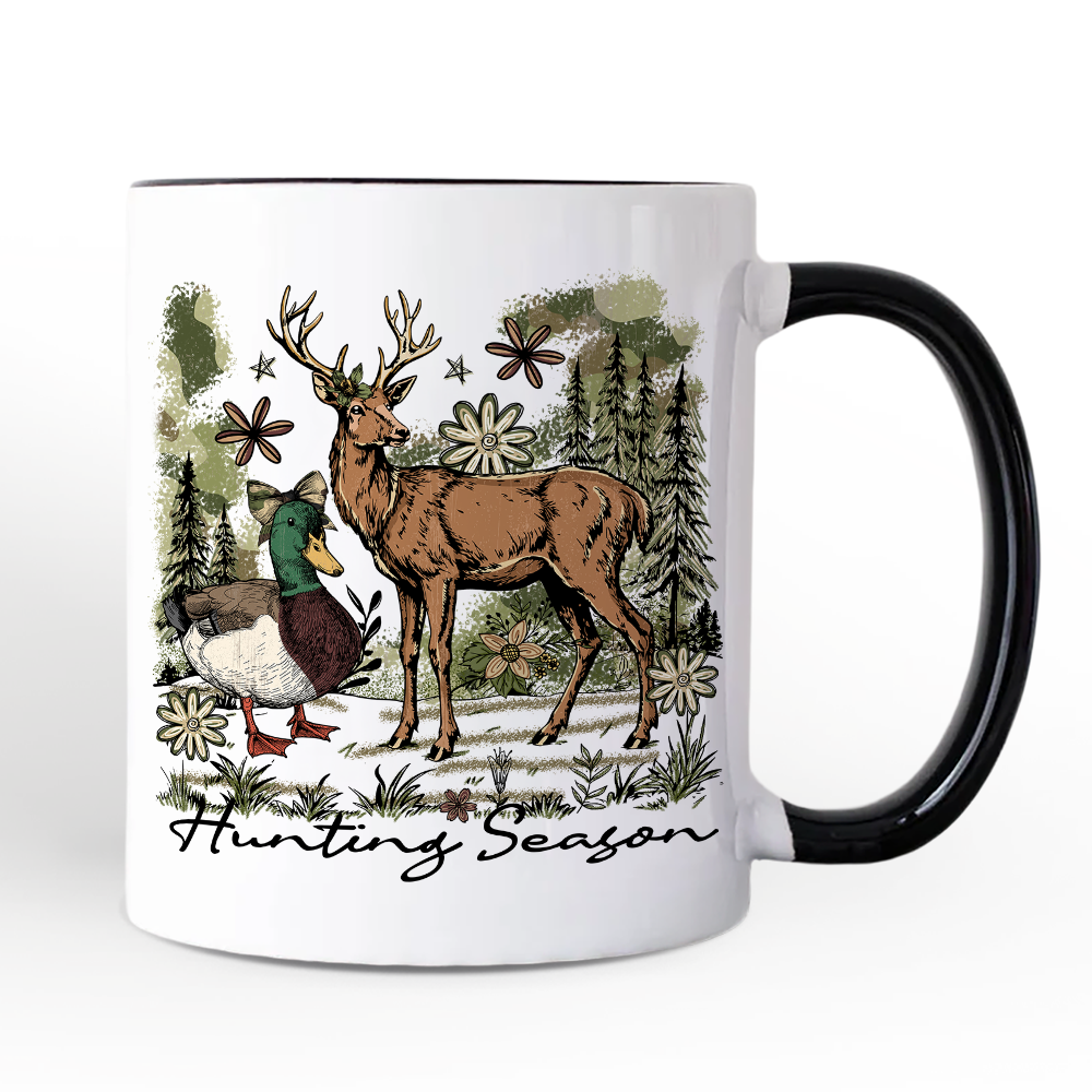 Hunting Season Ceramic Mug White - Black | Ashley Stewart